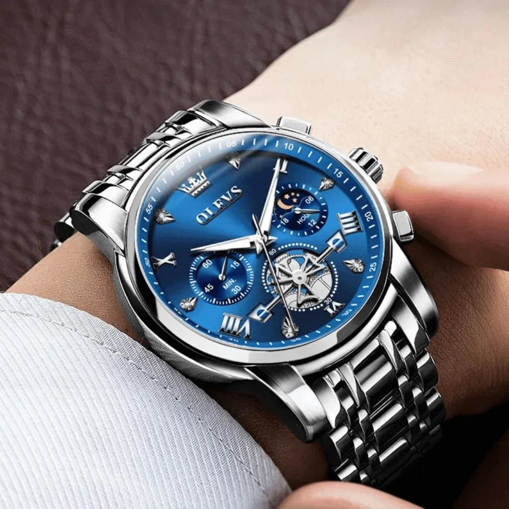 Olevs Montre Homme Chronographe Grenoble | Bleue