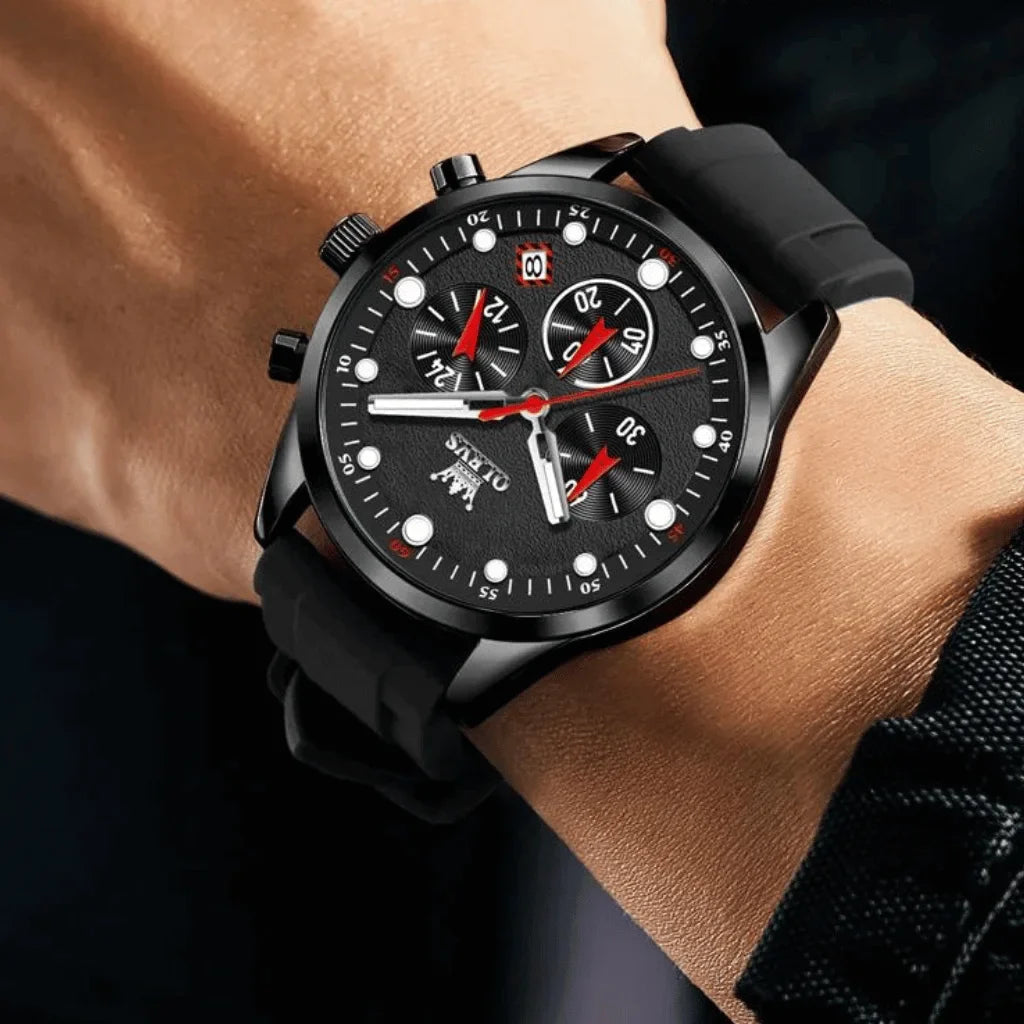 Olevs Montre Homme Sportive Marseille | Noire